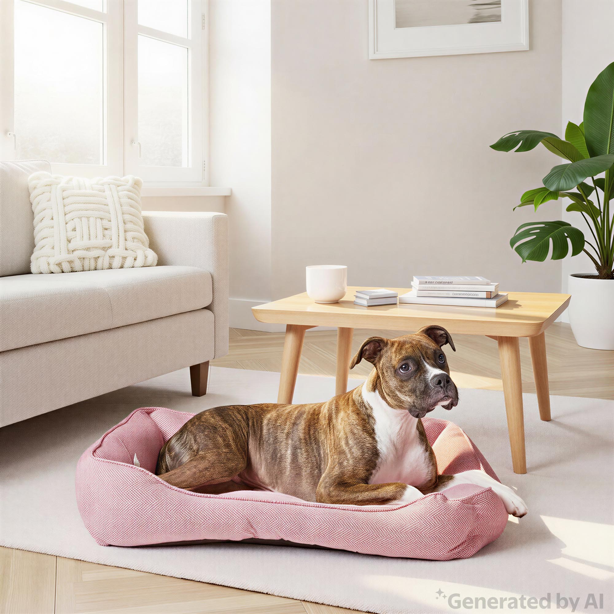 Vibrant Life Large Flannel Waffle Texture Bolster Pet Bed, Pink, 27" x 36" photo 2