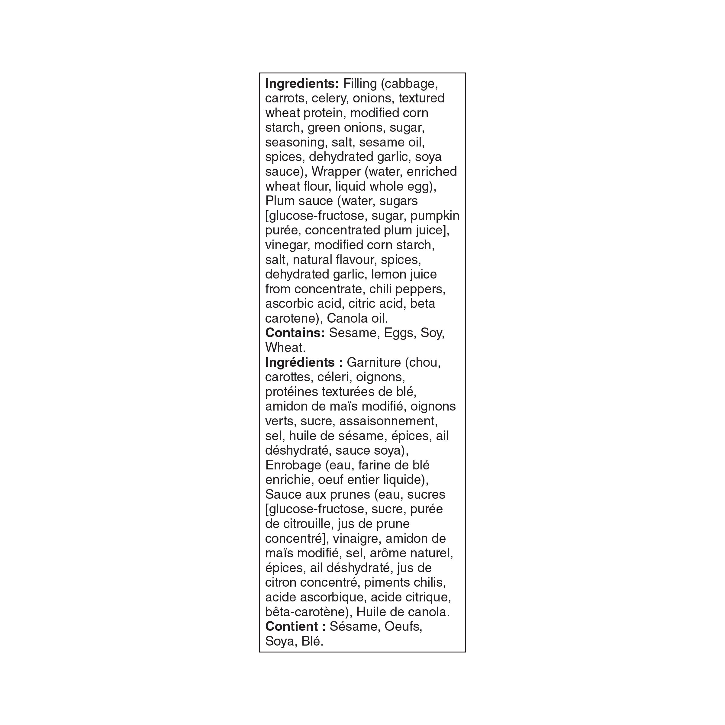 Great Value Fully Cooked Mini Vegetable Spring Rolls with Plum Sauce, 396 g, 14 spring rolls