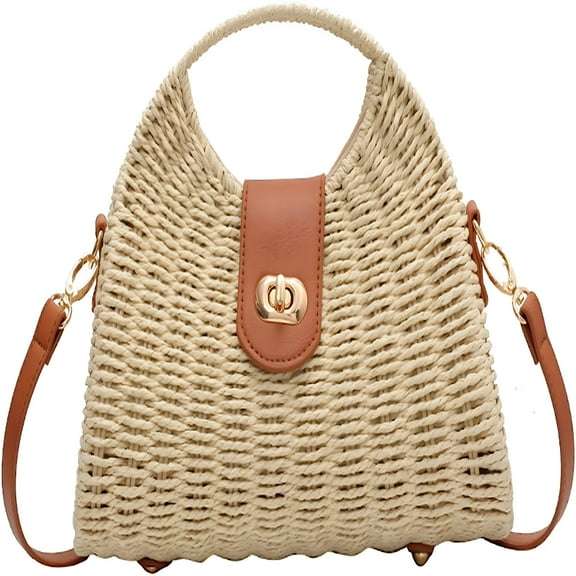 GASTROPOD Straw Handbags Women Summer Beach Tote Bag Hand Purse Vintage Wicker Woven Basket Boho Rattan Clutch Crossbody Shoulder Bag