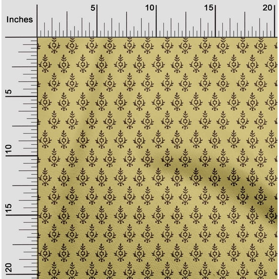 oneOone Polyester Lycra Medium Yellow Fabric Floral Block Sewing Craft Projects Fabric Prints By Yard 56 Inch Wide