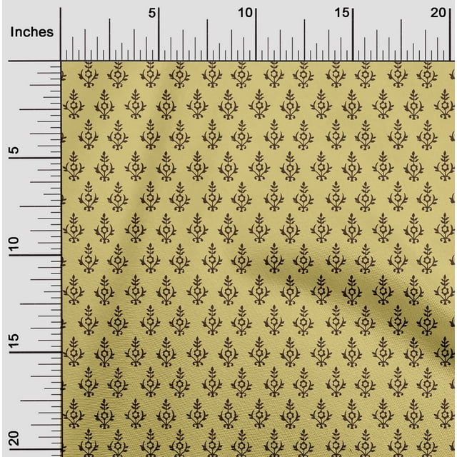 oneOone Cotton Silk Medium Yellow Fabric Floral Block Sewing Craft Projects Fabric Prints By Yard 42 Inches Wide