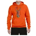 thumbnail image 2 of Trippy Colorful Buck Head Rainbow Hunting Deer Mosaic | Mens Animal Lover Hooded Sweatshirt Graphic Hoodie, Orange, X-Large, 2 of 4