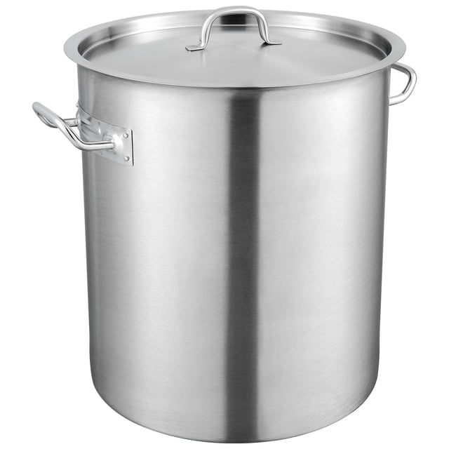 Olla Stockpot VEVOR 18/8 de acero inoxidable 42 L con base compuesta