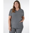 thumbnail image 4 of Hanes Comfort Fit Scrubs Women's Rib Back Scrub Top Ebony Heather L, 4 of 10