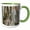 Green/White, variant on 3drose, Travertine Patterns at Cupid Spring in Yellowstone Np, Wyoming, Usa, 11oz Two-tone Red Mug