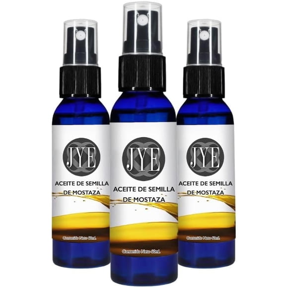 JYE 3 Frascos de Aceite de Mostaza Natural 60 ML cada una