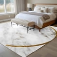thumbnail image 5 of 8x10 Washable Area Rug, White Marble Non-Slip Extra Large Rectangle Rug for Living Room Bedroom, Abstract Gold Circle Marble Texture Contemporary Indoor Floor Mat for Home Decor, 5 of 9