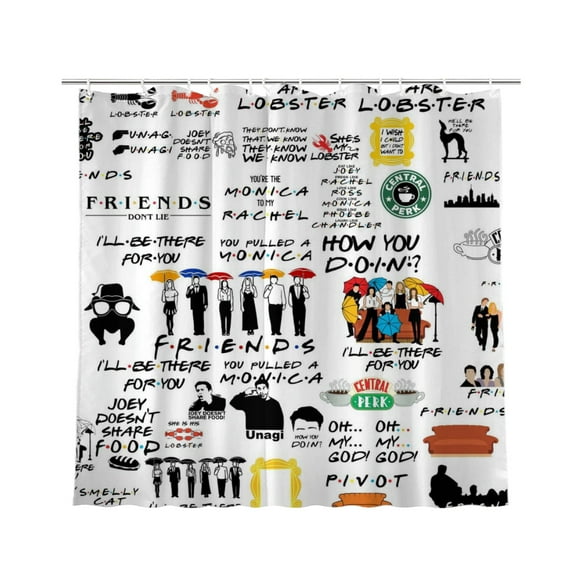 Friends Tv Show Shower Curtain Bathroom Decoration Bath Curtain Waterproof Shower Curtain Home Decor 72 × 72 inch