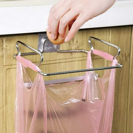 Kloud City Hanging Garbage Bags Storage Rack Stainless Steel Trash Bag Holder Towel Gloves Hanger For Kitchen