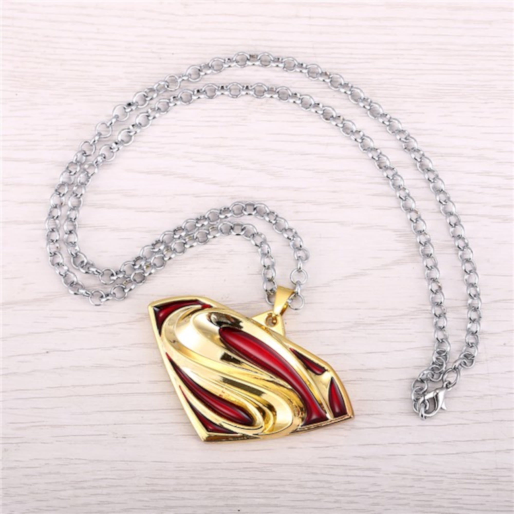 RED YELLOW SUPERMAN PENDANT MENS BOYS WOMENS GIRLS NECKLACE  P0472 
