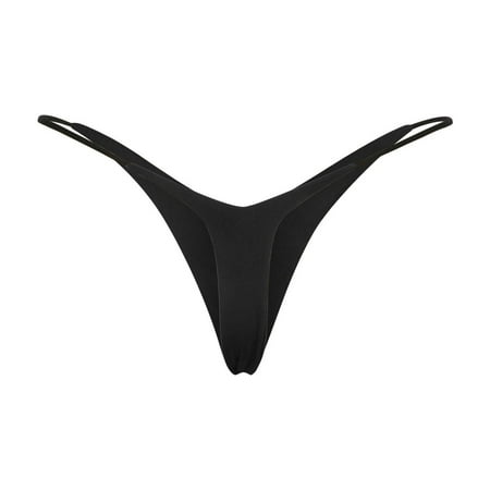 Annhoo Womens Thongs V Crossover Lowrise Panty Underwear No Show G-String Thongs Seamless Bikini Briefs