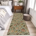 thumbnail image 4 of Vintage Spring Floral 2'x6' Runner Rugs for Hallway Kitchen Bedside Non Slip Washable, Farmhouse Flowers Green Vintage Entryway Rug Runners with Rubber Backing, Long Carpet Runner for Laundry Room, 4 of 8