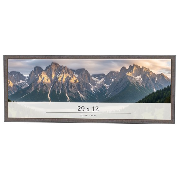 29x12 Frame Blue Kingsley Pewter Solid Wood Picture Frame Width 0.75 Inches |Interior Depth 0.5
