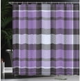 thumbnail image 3 of Ambesonne Plaid Shower Curtain, Purplish Lumberjack Tartan, 69"Wx75"L, Violet Pale Ceil Blue, 3 of 4