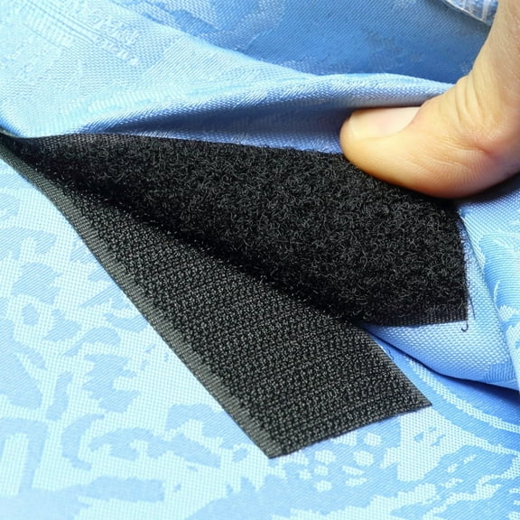 Strong Grip Black Velcro Tape - 38mm Wide, 1M Length, No Residue Mesh Adhesive for Automotive & Home Use