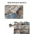 thumbnail image 6 of Teal Brown Deer Silhouettes 2 Panel Kitchen Curtains for Small Windows, Trees Wooden Retro Art Farmhouse Bathroom Tier Curtain, Short Window Treatment for Bedroom/Living Room 55"x24", 6 of 6