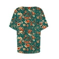 thumbnail image 3 of Perfectbot Women Shirts V Neck Print Summer Relaxed Short Sleeve Casual Tees Tops Size S-3XL, 3 of 4