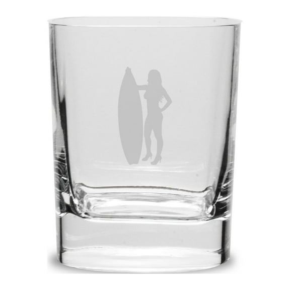 Surfer 11.75 oz. Deep Etched Double Old Fashioned Glass