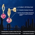 thumbnail image 2 of Gem Stone King 10K Yellow Gold Pink Mystic Topaz Stud Dangle Earrings for Women | 3.00 Cttw | Gemstone November Birthstone | Round 6MM, 2 of 6