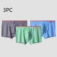 thumbnail image 2 of Posijego Mens Boxer Briefs 3 Pack Plaid Underwear Elastic Waist Cotton Breathable Soft Underpants for Men, 2 of 6