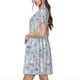 thumbnail image 2 of Easygdp Blue Butterfly para Vestido Transpirable de Mujer, Vestido Suelto de Manga Corta con Pliegues y Bolsillos para el Verano, 2 of 6