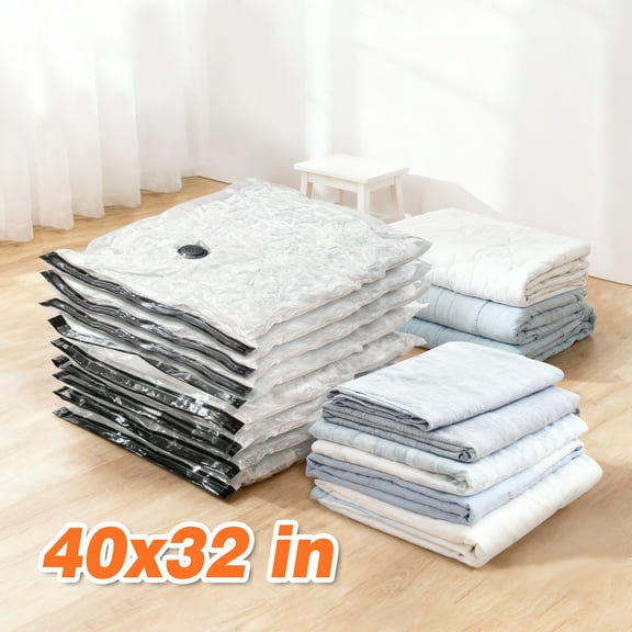 Cubepoint 8 Jumbo 40x32 in Vacuum Storage Bags, Space Saver Bags, Clothes Storage Bags, Airtight Vacuum Sealed Bags for Clothes, Comforters, Blankets