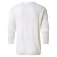 thumbnail image 2 of Aayomet Oversized Cardigans For Men Mens Puff Long Sleeve Crewneck Cable Knit Casual Loose Pullover Sweater Tops,White S, 2 of 5