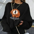 thumbnail image 2 of Chandails en Molleton d'Halloween pour Femmes Imprimé Squelette de Citrouille Surdimensionné Automne Chaud Doux Manches Longues Col Rond Chandail Tops, 2 of 5
