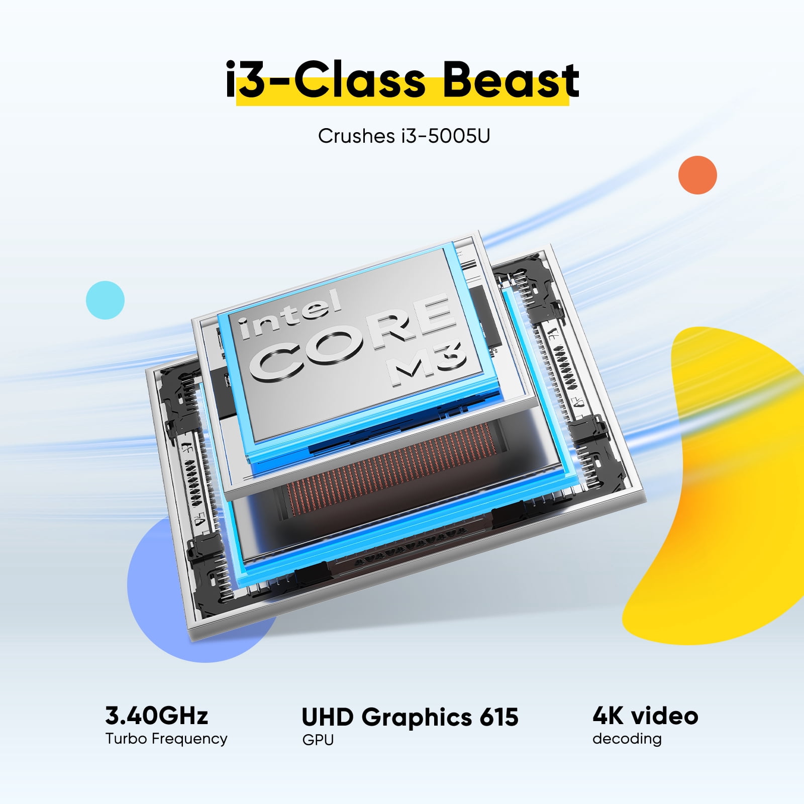 18.5 " Laptop 16GB RAM 1TB SSD,Windows 11 Pro Notebook Computer,MS Office 365,Intel Core i3 Processor (up to 3.4 GHz),QHD Display