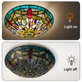 thumbnail image 5 of Tiffany Ceiling Lights, Stained Glass Ceiling Light 3-Lights 16 Inch Tiffany Flush Mount Ceiling Light Fixture for Bedroom Dining Living Room Entryway Foyer, 5 of 6