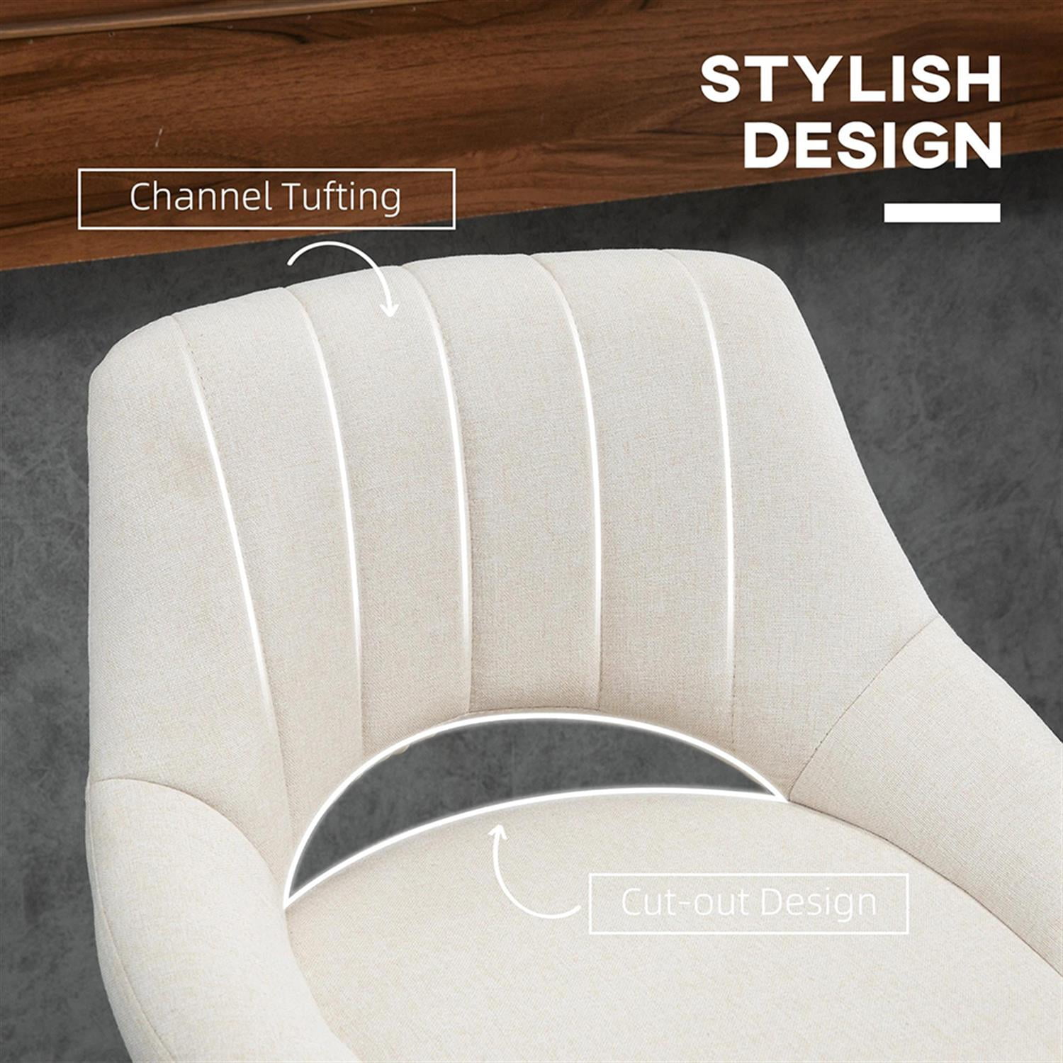 Demi Bonn Modern Swivel Bar Stool Set of 4 with Adjustable Height, Bar Height Stool with Upholstered Back and Steel Legs for Kitchen, Dinning Room, White