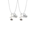 thumbnail image 2 of Delight Jewelry Silvertone Stemmed Rose Mother & Daughter Heart Necklaces (Set of 2), 19"+2", 2 of 4