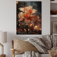 thumbnail image 2 of Designart "Autumn Radiance Coral Flower painting II" Floral Print on Natural Pine Wood, 2 of 5