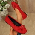 thumbnail image 4 of Xfvqtps Womens Casual Wedge Shoes Comfortable Slip on with Cushioned Insole Lightweight Breathable Solid Color Flats for Work Walking Daily Wear Red, 4 of 9