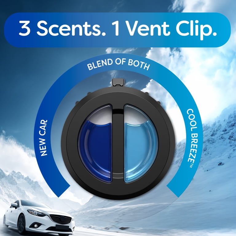 Refresh Your Car Mini Diffuser Car Air Fresheners, New Car / Cool Breeze Scent, 2 Pack