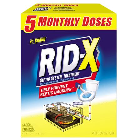RID-X Septic Treatment, 5 Month Supply Of Powder, 49.0oz