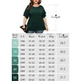 thumbnail image 4 of SHOWMALL Plus Size Shirt for Women Dark Green 3X Crewneck Double Ruffle Short Sleeve Tunic Top Flowy Summer Loose Fitting Clothing, 4 of 10