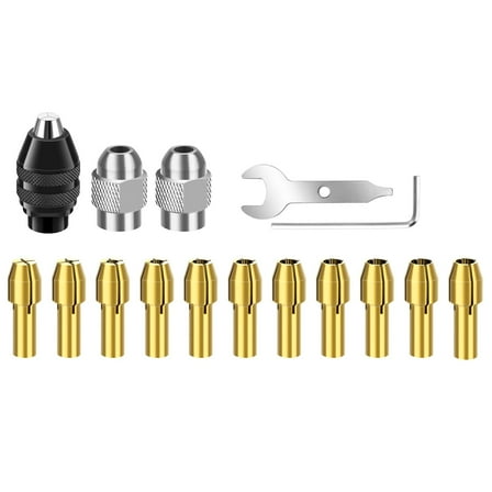 16PCS Drill Chuck Collet Set 0.5-3.2mm Shank Replacement for Dremel Rotary ToolTAPDRA Spare Part