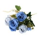 thumbnail image 2 of Ramo de rosas artificiales, ramo de rosas simulado para decoración de fiestas y bodas. Azul claro, 2 of 9