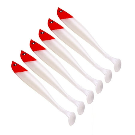 ASKMZ Soft Bait Fishing Lure Set 6Pcs Simulation T-Tail Swimbait Reusable Bionic Bait for Freshwater and Saltwater