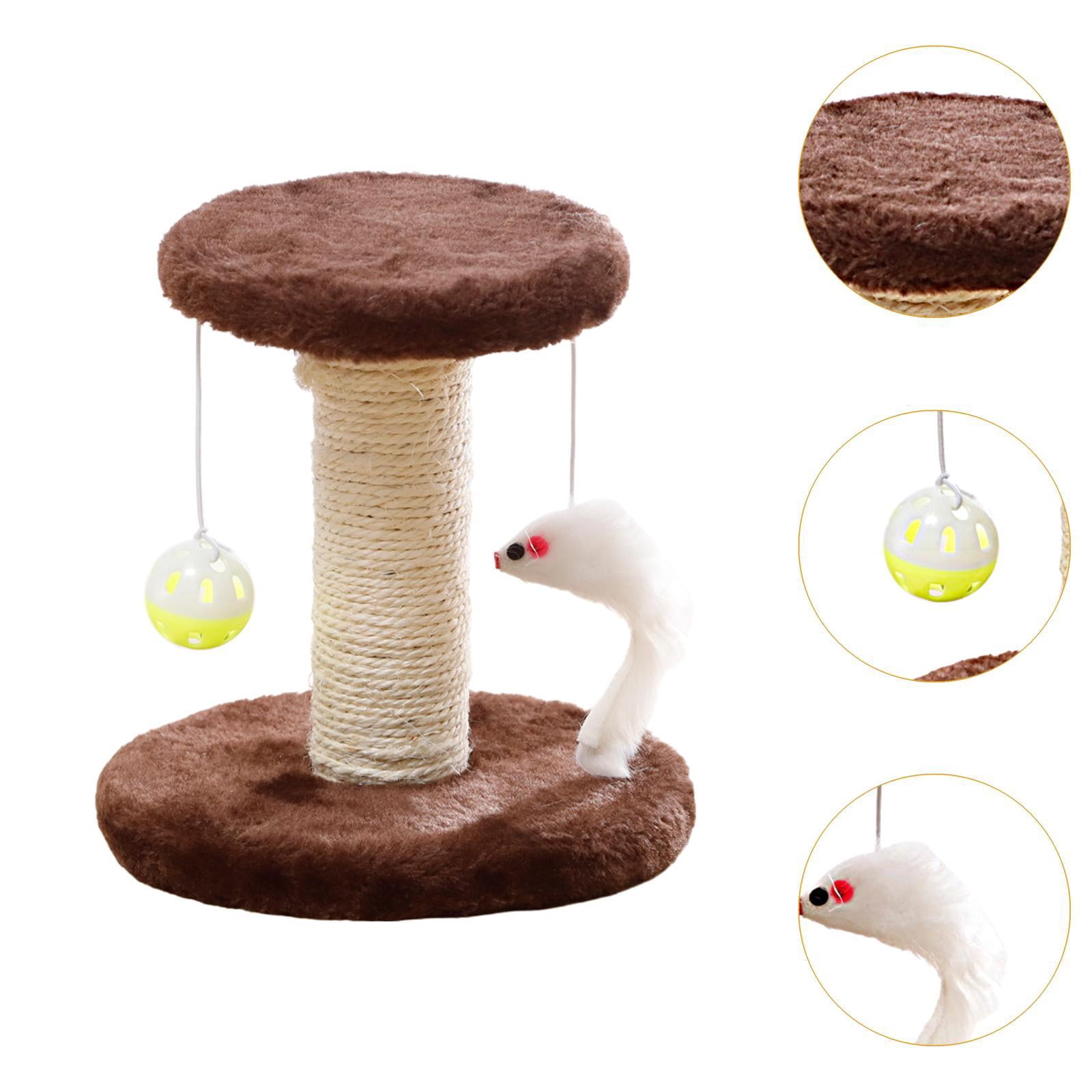 EHJRE Cat Scratching Post, Sisal Climbing Frame for Cats Indoor, Interactive Cute Sisal Scratching Post for Kittens, Home Decoration Brown