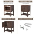 thumbnail image 4 of Bathroom Vanity Base Only, Bathroom Storage Cabinet with Doors and Shelf, Modern Wood Cabinet Basin, Solid Wood Frame with Open Shelf, Sink not Included (Brown 24"), 4 of 9
