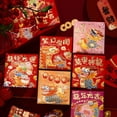 thumbnail image 6 of 6Pcs Spring Festival Cute Cartoon Dragon Year Gift Bag Fortune Red Packet Red Envelope Chinese New Year Packet Envelopes 2, 6 of 7