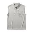 thumbnail image 5 of Men's Sleeveless Pocket T-Shirt Tank Top Muscle Tee V-Neck Casual Sports Shirts Moisture Wicking Quick Dry Breathable Summer Gym Workout Running Outdoors Essentials | JASKFLY,Gray XL, 5 of 9