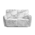 thumbnail image 3 of Xoenoiee White Marble Print Recliner Loveseat Cover, Stretch Jacquard Reclining Loveseat Cover Furniture Protector Sofa Slipcovers 2 Seat Recliner Covers with Elastic Bottom for Kids Pets, 3 of 6