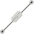 thumbnail image 3 of Industrial Cartilage Piercing 14G Barbell with Razor Blade Charm, 3 of 4