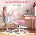 thumbnail image 5 of Hoffree Kids Desk Chair with Adjustable Backrest Flipped Arms Ergonomic Study Chair wtih Adjustable Footrest Height Rolling Pink office chair for Teens Boys Girls in Study Room, 5 of 10
