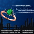 thumbnail image 2 of Gem Stone King 1.45 Ct Oval Green Nano Emerald Blue Sapphire 18K Rose Gold Plated Silver Ring, 2 of 6