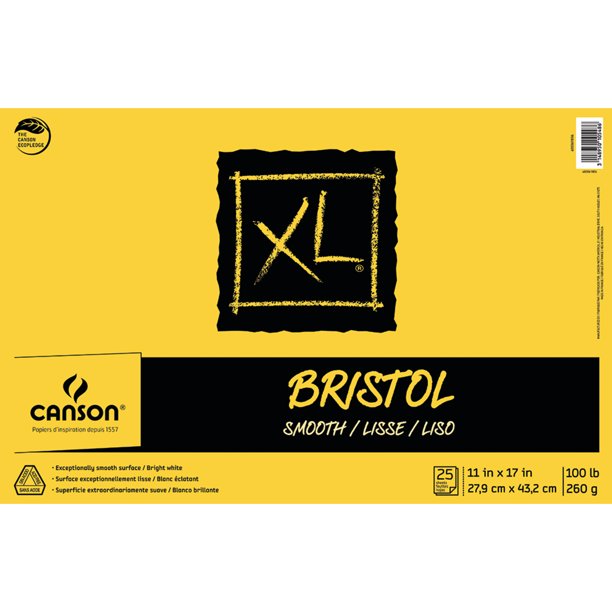 Canson XL Bristol Pad, Smooth, 11in x 17in