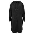 thumbnail image 6 of QIYAGBSA Hoodies for Women Long Zip Up Hooded Sweatshirt Side Slits with Pockets Casual Fall (Black, S), 6 of 6